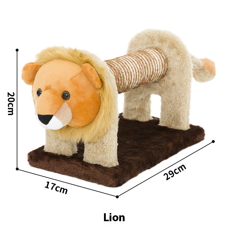 KFX-7635005 Vertical Cat Scratch Board with Natural Sisal Fiber - Fun Pillar Design for Claw Grinding in Bear, Lion, Elephant, Tiger, and Zebra Styles