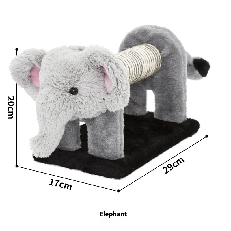 KFX-7635005 Vertical Cat Scratch Board with Natural Sisal Fiber - Fun Pillar Design for Claw Grinding in Bear, Lion, Elephant, Tiger, and Zebra Styles