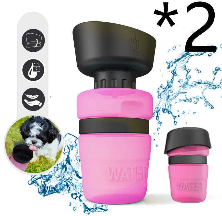 KFX-7636029 Creative Pet Water Bottle - 520ML Silicone Travel Cup in Multiple Colors