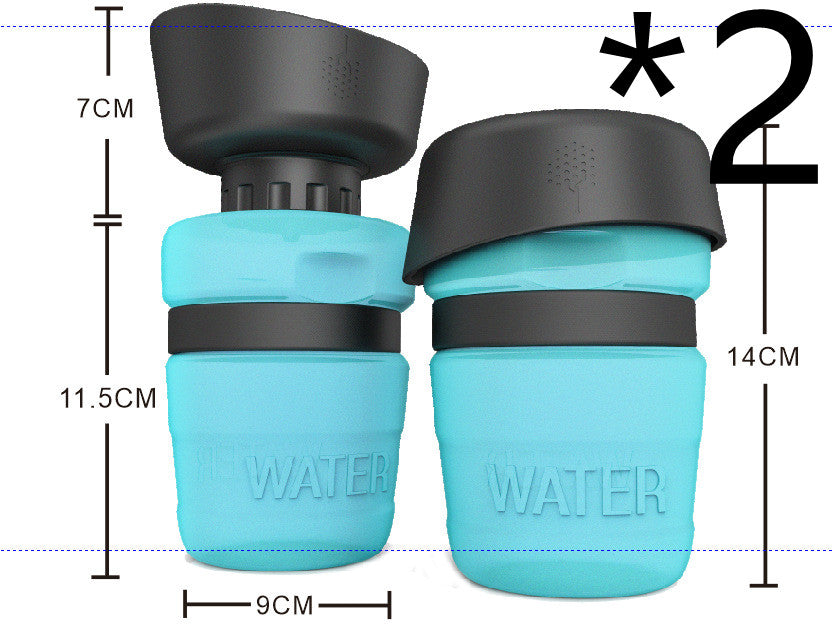 KFX-7636029 Creative Pet Water Bottle - 520ML Silicone Travel Cup in Multiple Colors