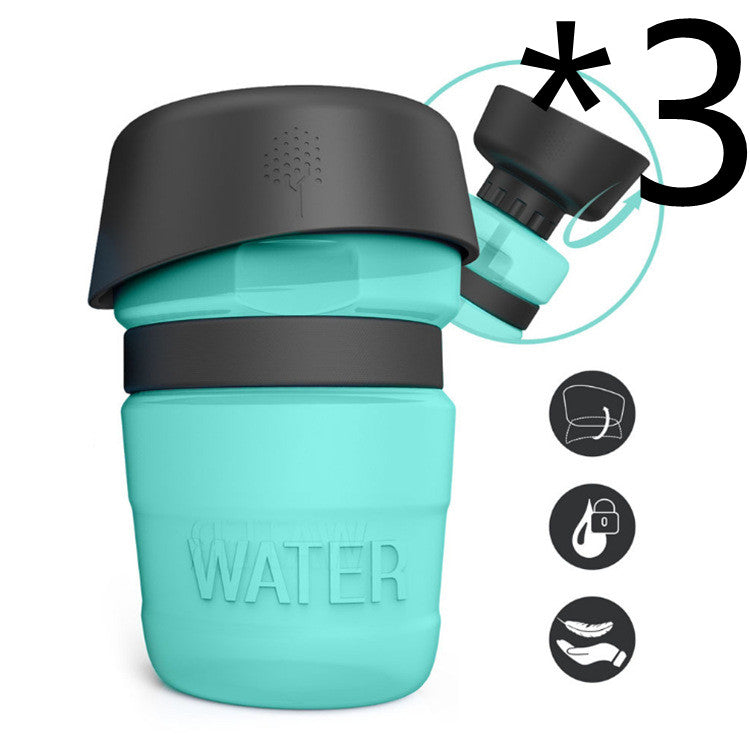 KFX-7636029 Creative Pet Water Bottle - 520ML Silicone Travel Cup in Multiple Colors