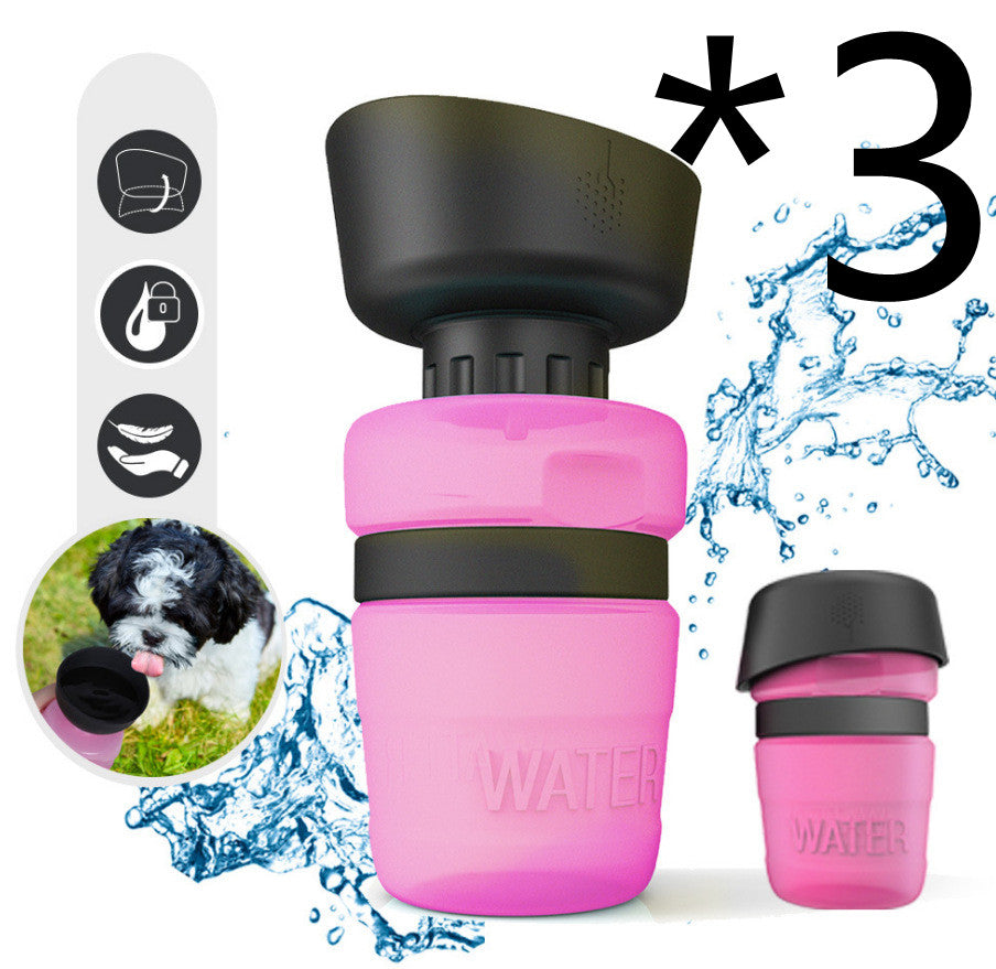 KFX-7636029 Creative Pet Water Bottle - 520ML Silicone Travel Cup in Multiple Colors