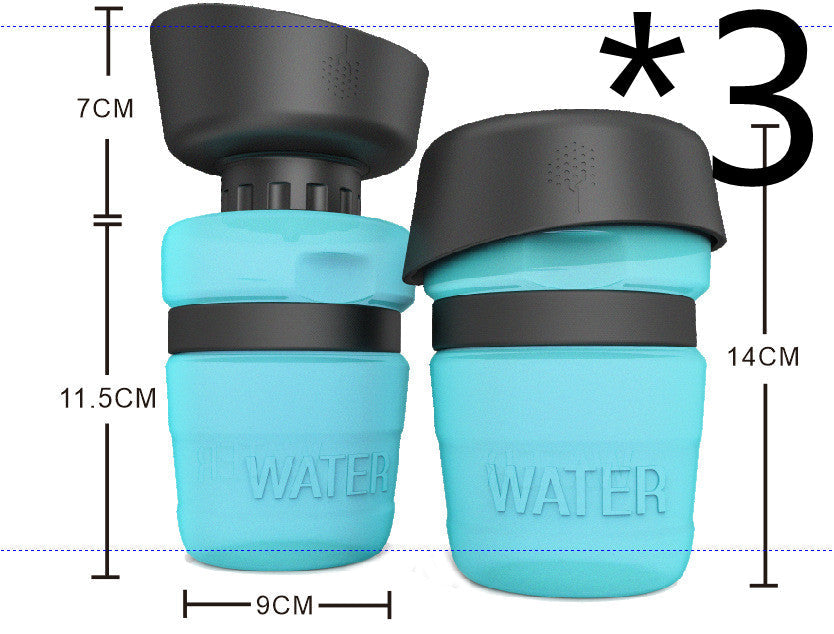 KFX-7636029 Creative Pet Water Bottle - 520ML Silicone Travel Cup in Multiple Colors