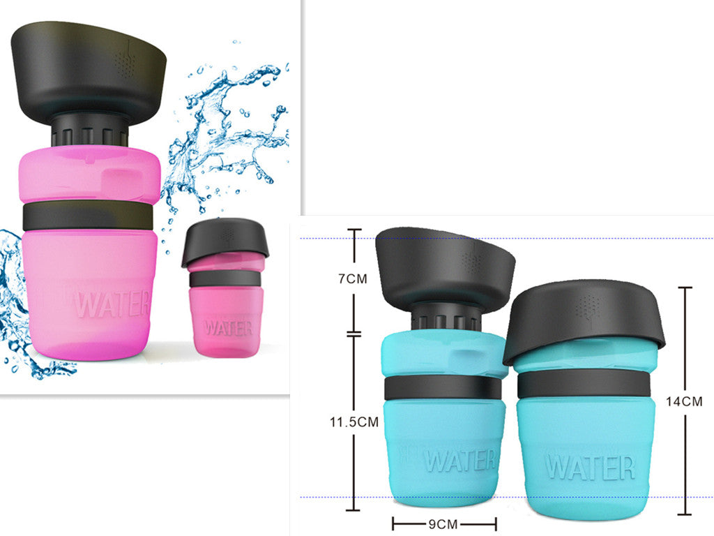 KFX-7636029 Creative Pet Water Bottle - 520ML Silicone Travel Cup in Multiple Colors