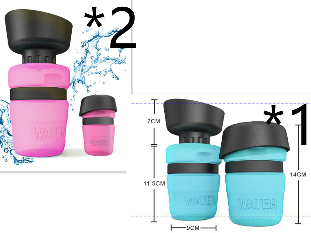 KFX-7636029 Creative Pet Water Bottle - 520ML Silicone Travel Cup in Multiple Colors
