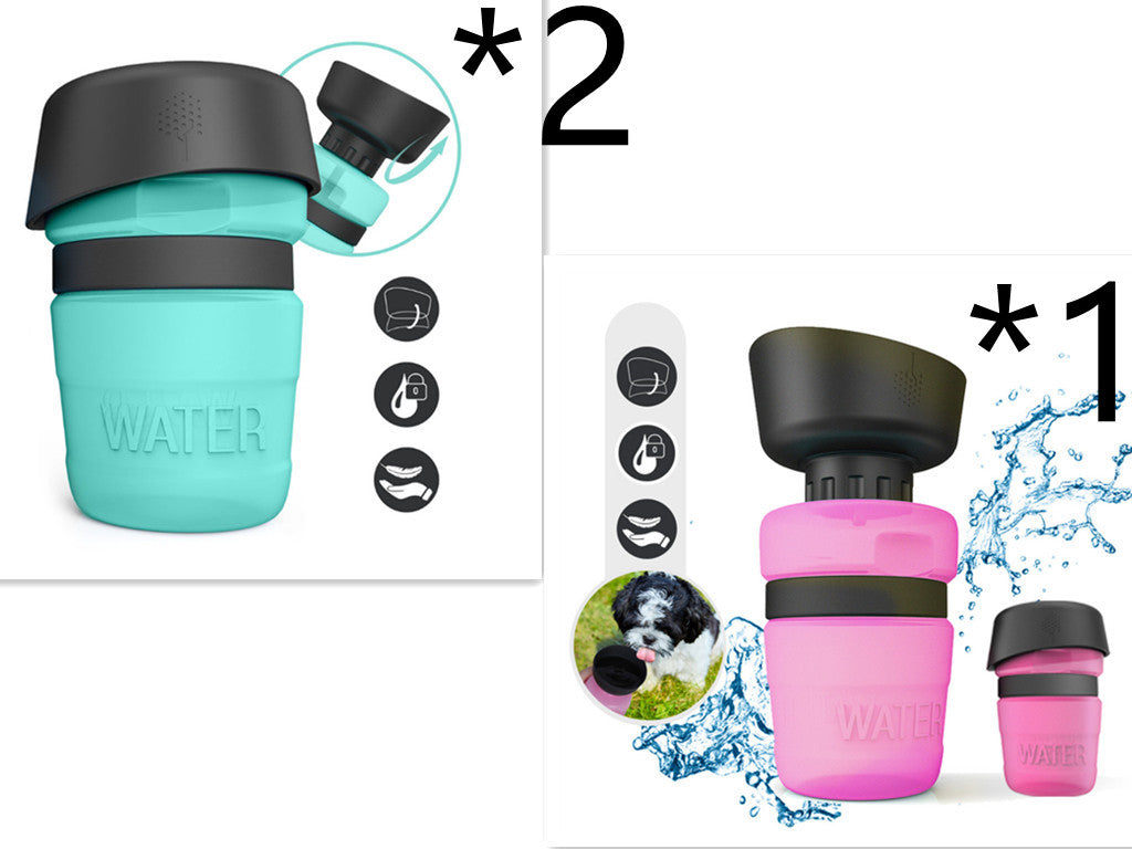KFX-7636029 Creative Pet Water Bottle - 520ML Silicone Travel Cup in Multiple Colors