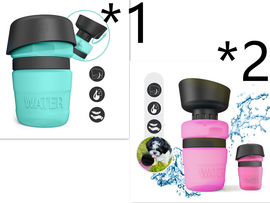 KFX-7636029 Creative Pet Water Bottle - 520ML Silicone Travel Cup in Multiple Colors