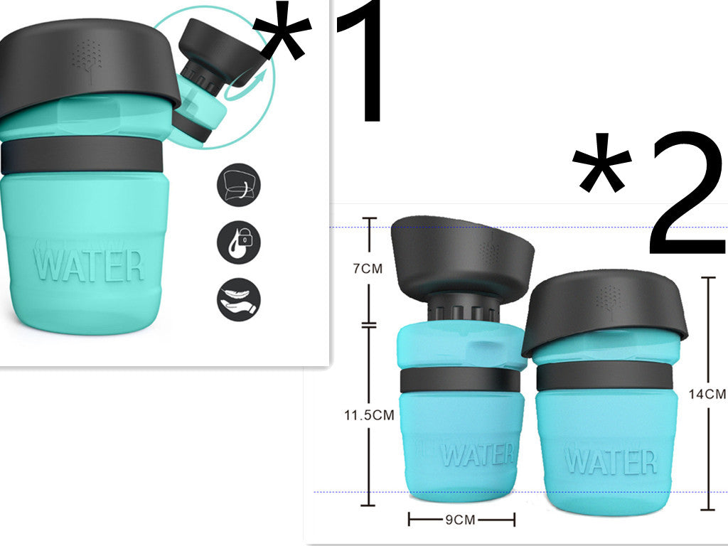 KFX-7636029 Creative Pet Water Bottle - 520ML Silicone Travel Cup in Multiple Colors