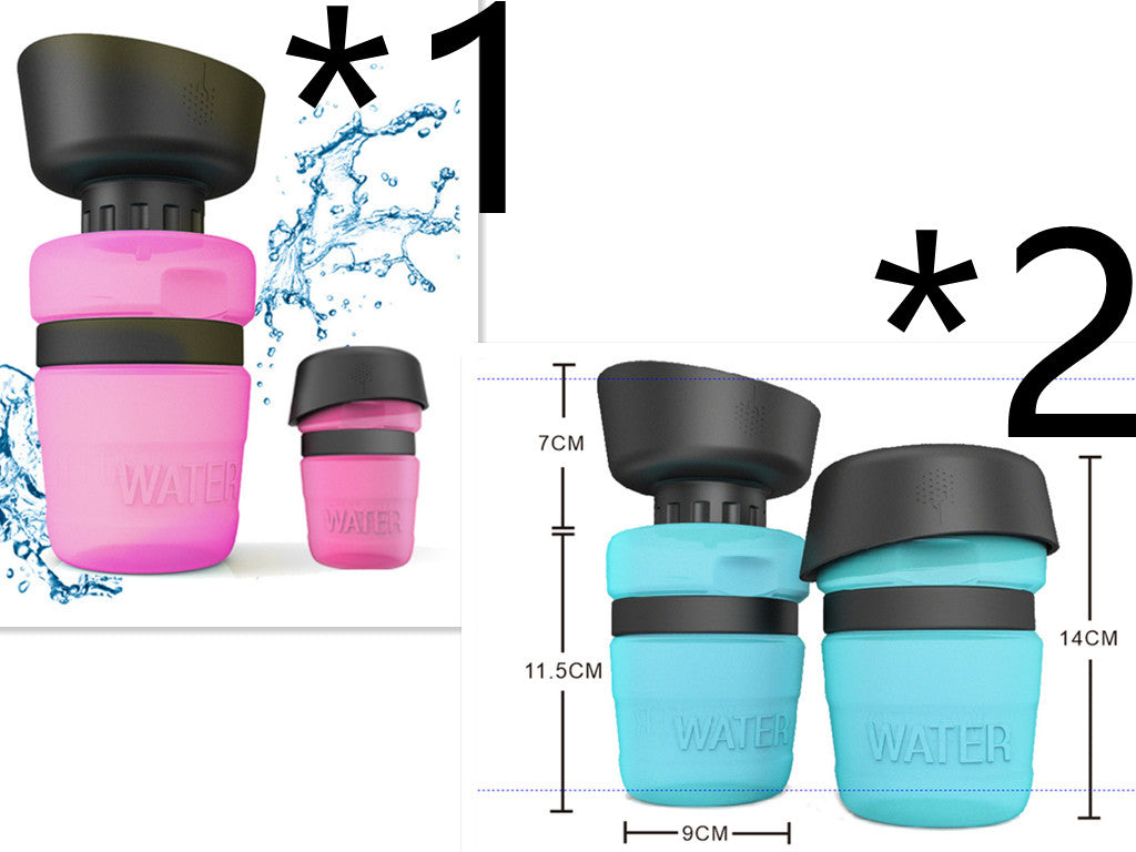 KFX-7636029 Creative Pet Water Bottle - 520ML Silicone Travel Cup in Multiple Colors