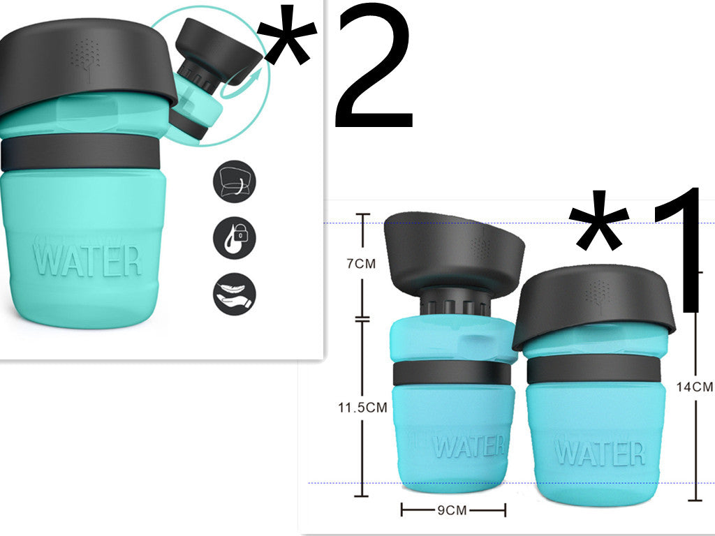 KFX-7636029 Creative Pet Water Bottle - 520ML Silicone Travel Cup in Multiple Colors
