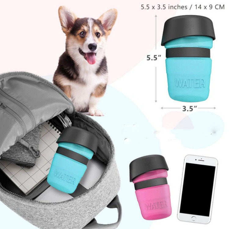 KFX-7636029 Creative Pet Water Bottle - 520ML Silicone Travel Cup in Multiple Colors