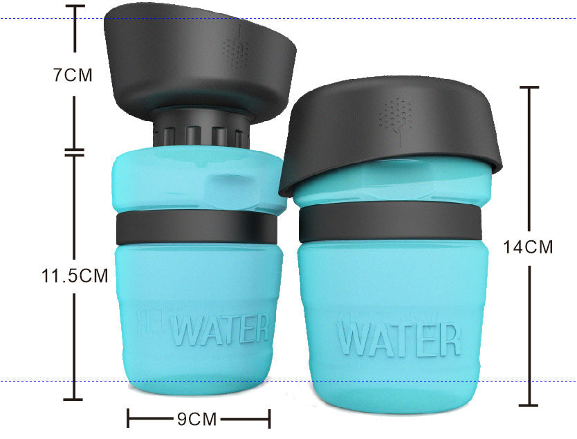 KFX-7636029 Creative Pet Water Bottle - 520ML Silicone Travel Cup in Multiple Colors