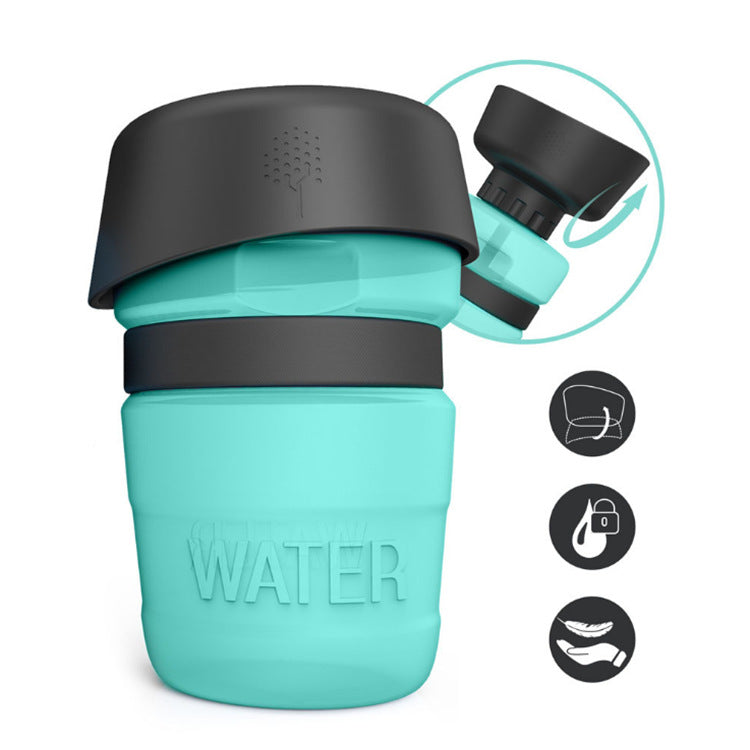 KFX-7636029 Creative Pet Water Bottle - 520ML Silicone Travel Cup in Multiple Colors