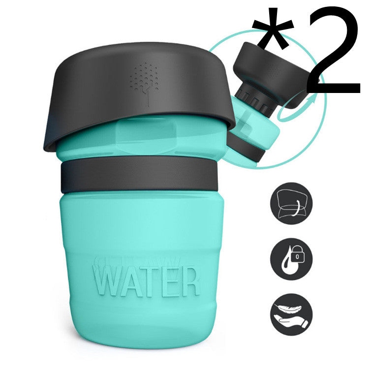 KFX-7636029 Creative Pet Water Bottle - 520ML Silicone Travel Cup in Multiple Colors