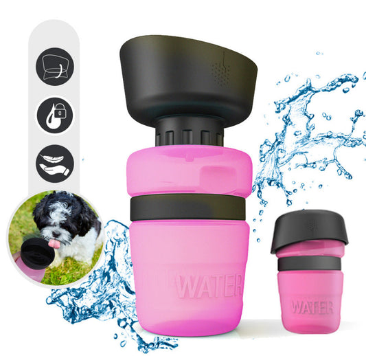 KFX-7636029 Creative Pet Water Bottle - 520ML Silicone Travel Cup in Multiple Colors