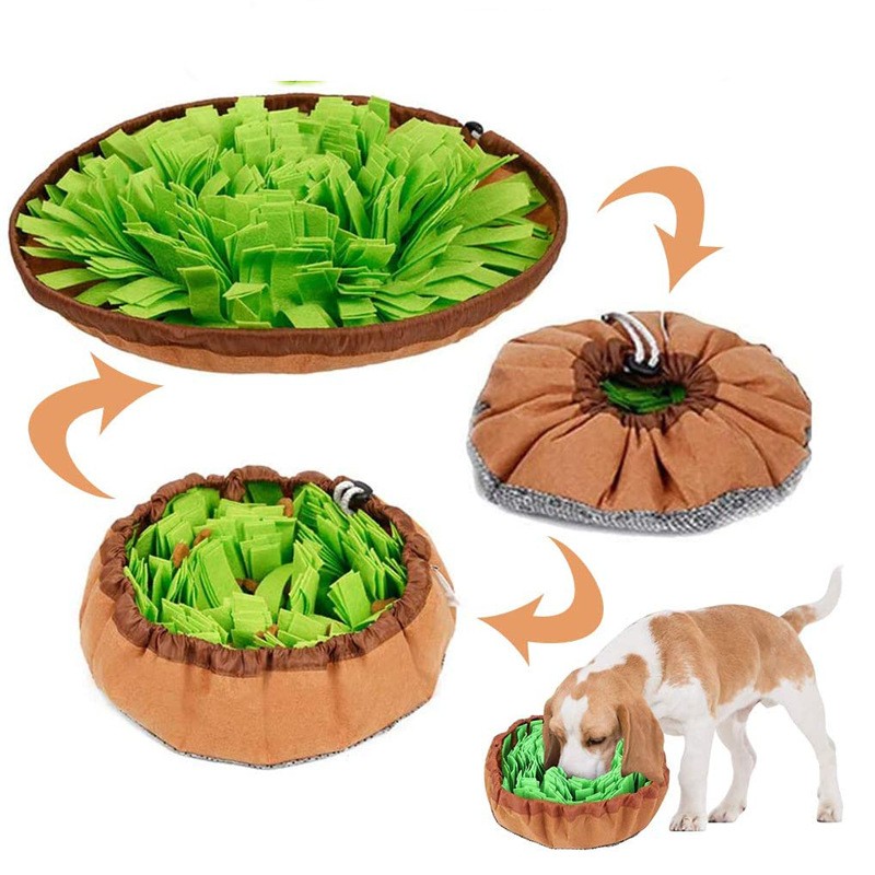 KFX-7636157 Interactive Sniff Training Mat for Pets - Slow Food Activity Toy in Felt, 40cm Diameter