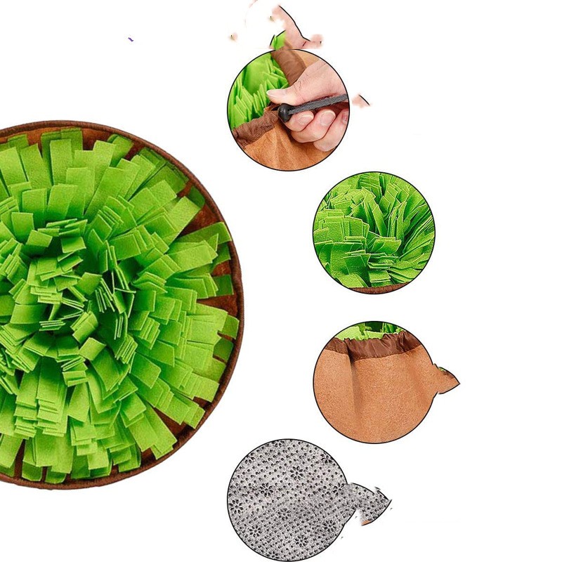KFX-7636157 Interactive Sniff Training Mat for Pets - Slow Food Activity Toy in Felt, 40cm Diameter