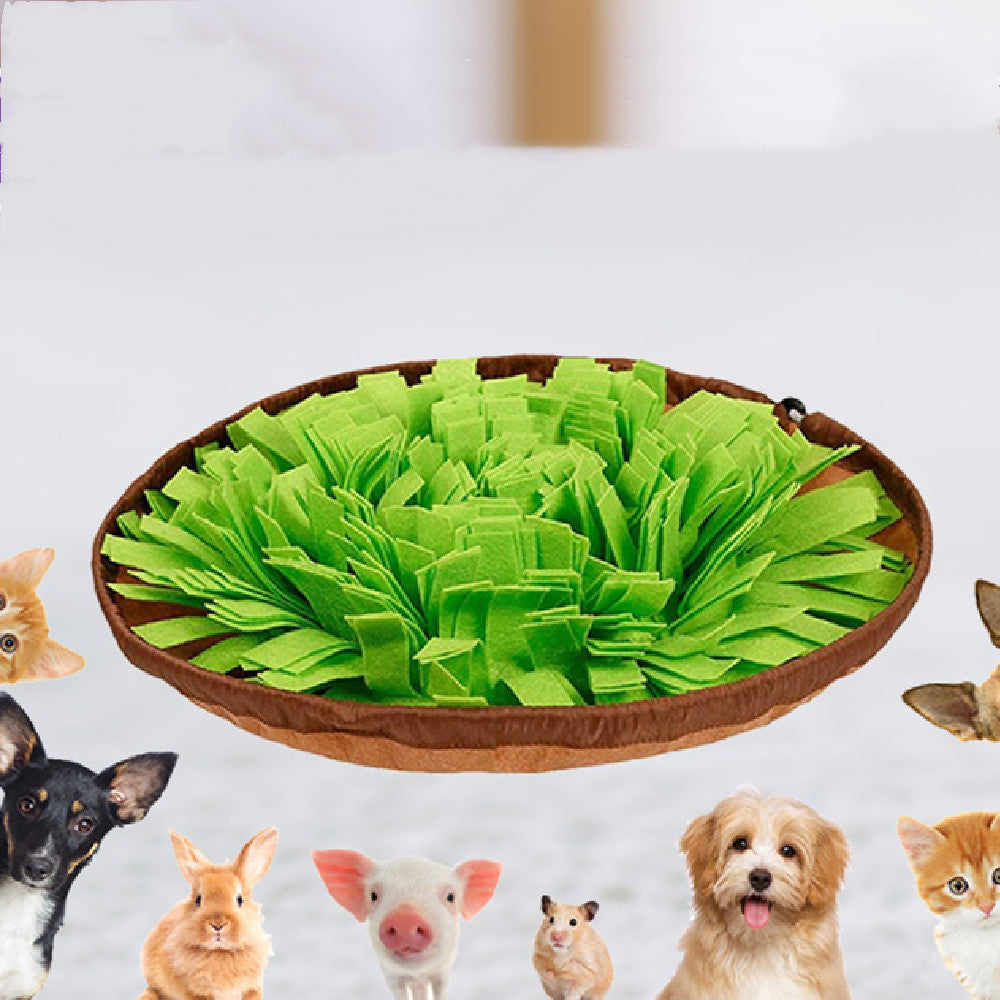KFX-7636157 Interactive Sniff Training Mat for Pets - Slow Food Activity Toy in Felt, 40cm Diameter