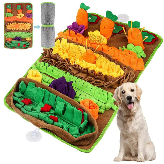 KFX-7636797 Foraging Mat for Dogs - Plush Training Food-Dispensing Pet Toy, Gray, 64x43 cm