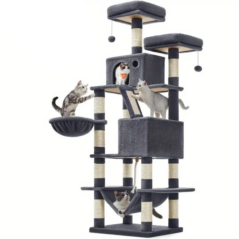 KFX-7639229 Multi-layer Cat Climbing Frame with Sisal Scratching Posts - Cute Style in Various Colors