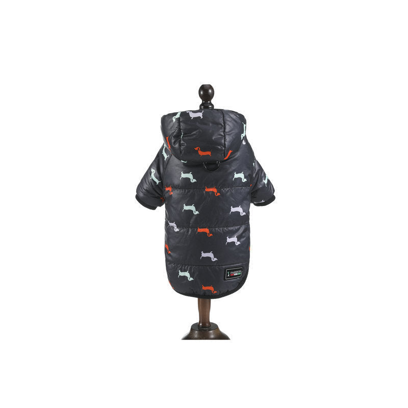 KFX-7640381 Adorable Cotton Puppy Pattern Princess Suit for Pets in Blue, Black, and Gray