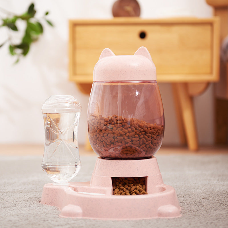 KFX-7641917 Automatic Two-in-One Pet Feeder and Water Dispenser for Cats and Dogs, Gravity Design, Easy to Clean, Anti-Slip Base
