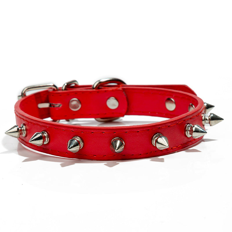 KFX-7643197 Durable PU Leather Pet Anti-Bite Collar with Metal Accents - Comfortable & Sturdy Design