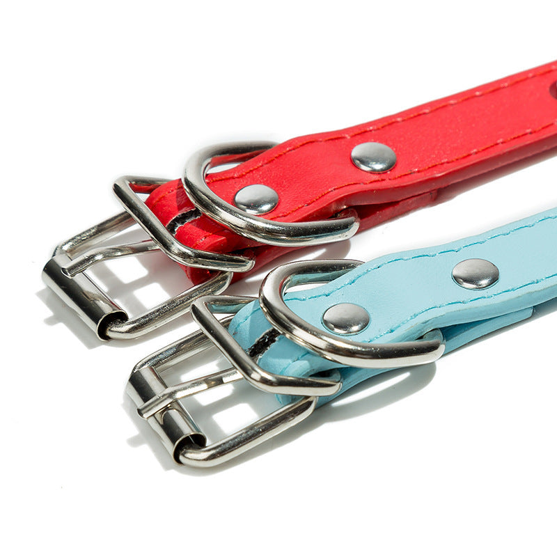 KFX-7643197 Durable PU Leather Pet Anti-Bite Collar with Metal Accents - Comfortable & Sturdy Design