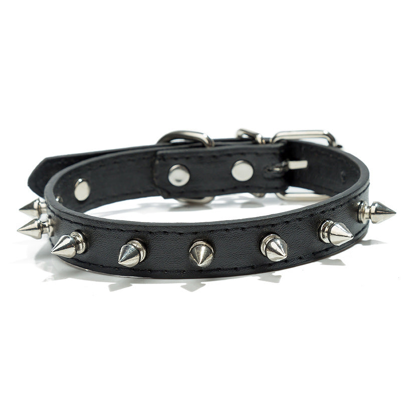 KFX-7643197 Durable PU Leather Pet Anti-Bite Collar with Metal Accents - Comfortable & Sturdy Design