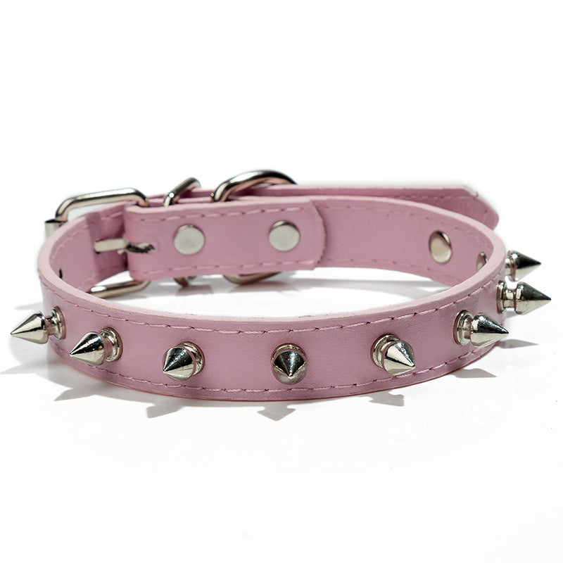 KFX-7643197 Durable PU Leather Pet Anti-Bite Collar with Metal Accents - Comfortable & Sturdy Design