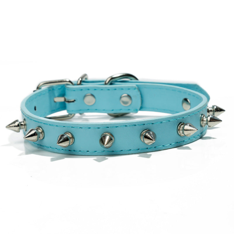 KFX-7643197 Durable PU Leather Pet Anti-Bite Collar with Metal Accents - Comfortable & Sturdy Design
