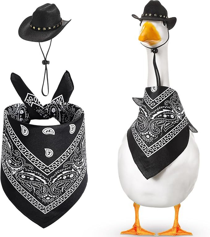 KFX-7643325 Monochrome Denim Cowboy Hat and Drool Towel Set for All Seasons