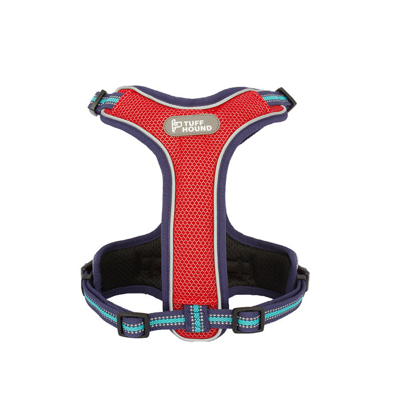 KFX-7644989 Breathable Double-Sided Dog Harness with Anti-Breakaway Traction Rope