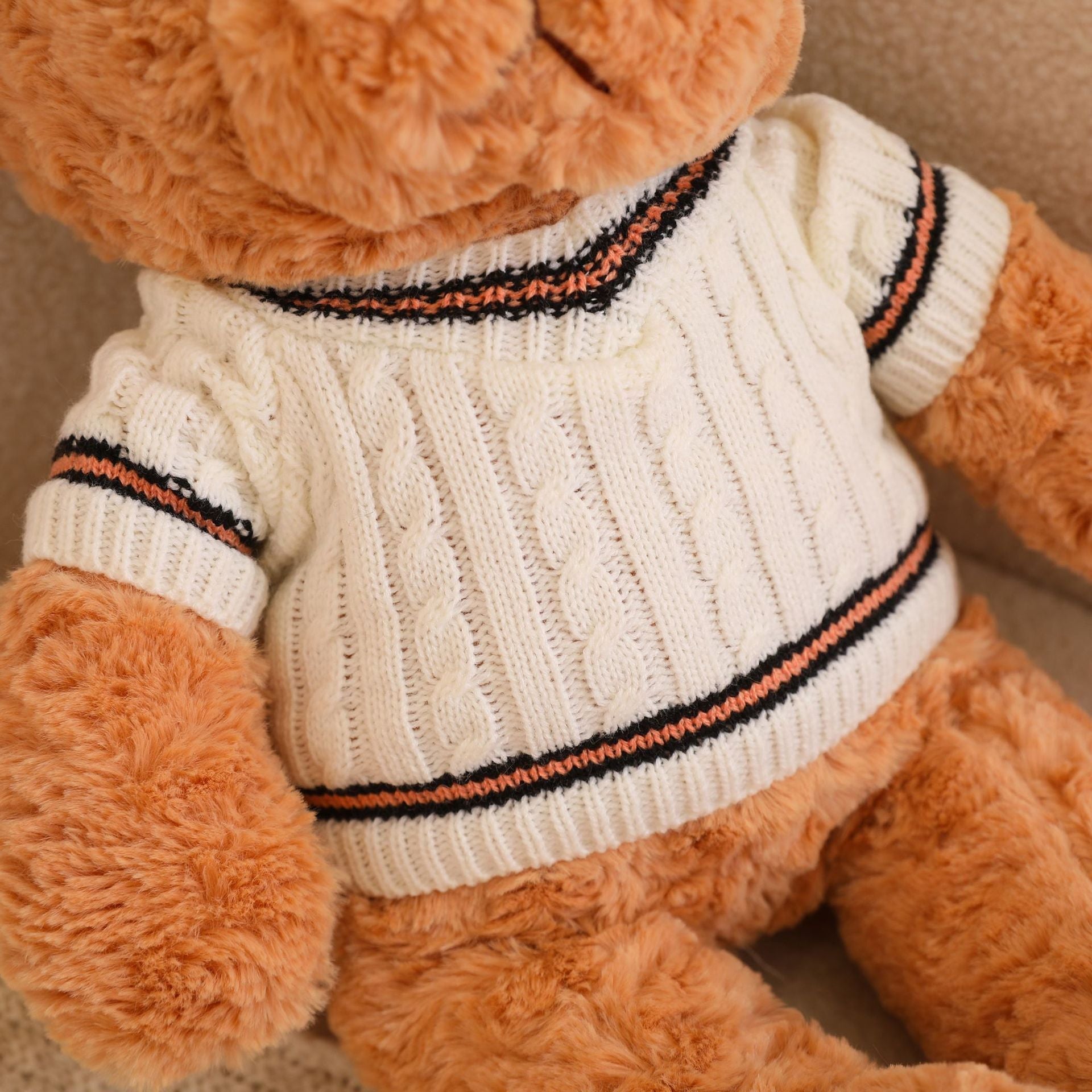 KFX-7651133 White Sweater Teddy Bear Plush Toy in Various Sizes (30cm to 130cm)
