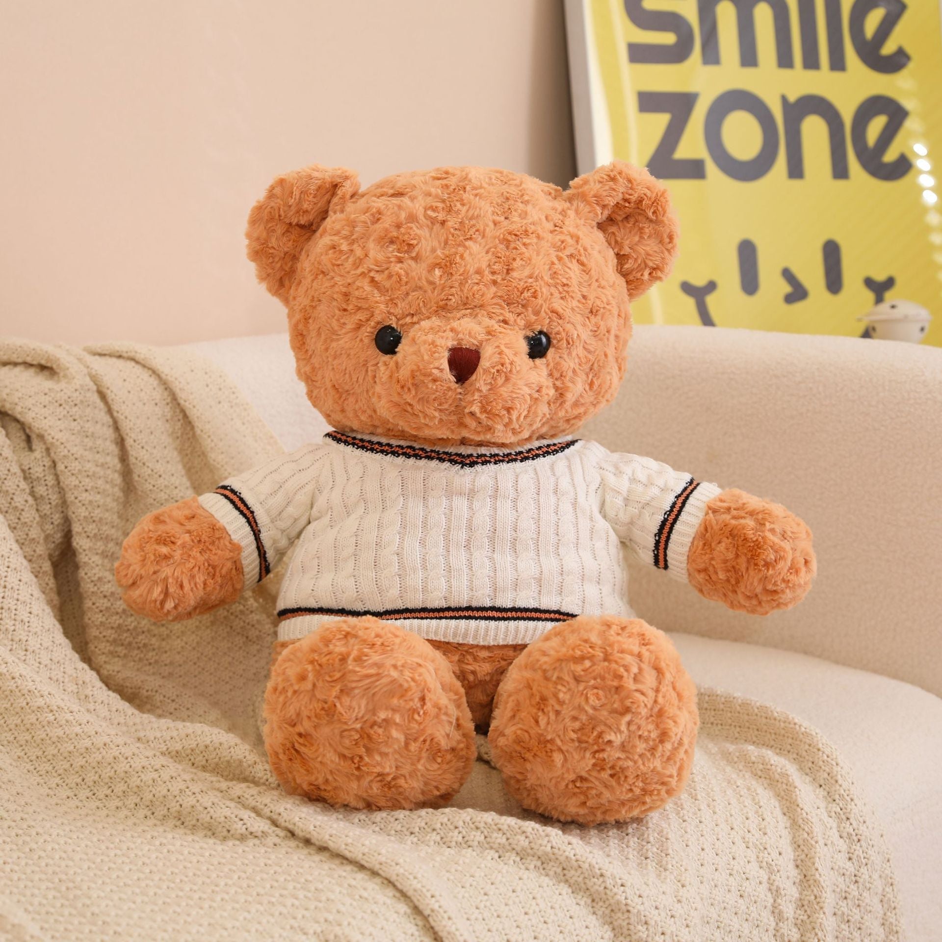 KFX-7651133 White Sweater Teddy Bear Plush Toy in Various Sizes (30cm to 130cm)