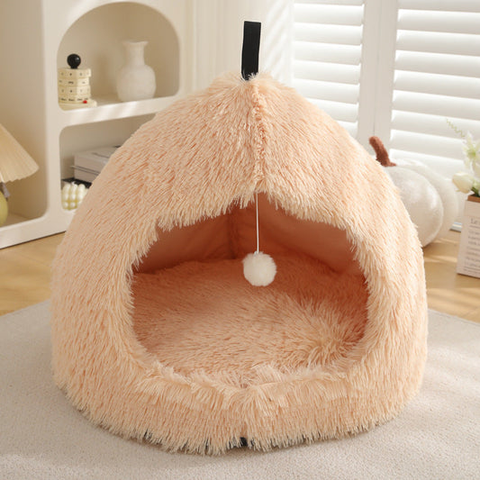 KFX-7651517 Cozy Winter Cat Nest Plush Pet Bed in Multiple Sizes and Colors