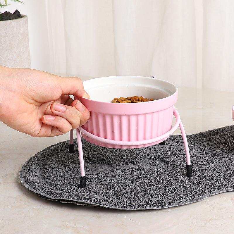 KFX-7651645 Cervical Spine Protective Ceramic Pet Bowl for Cats and Dogs - Various Stylish Designs