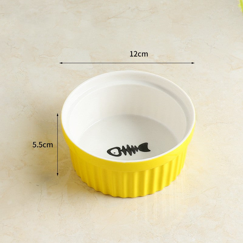 KFX-7651645 Cervical Spine Protective Ceramic Pet Bowl for Cats and Dogs - Various Stylish Designs