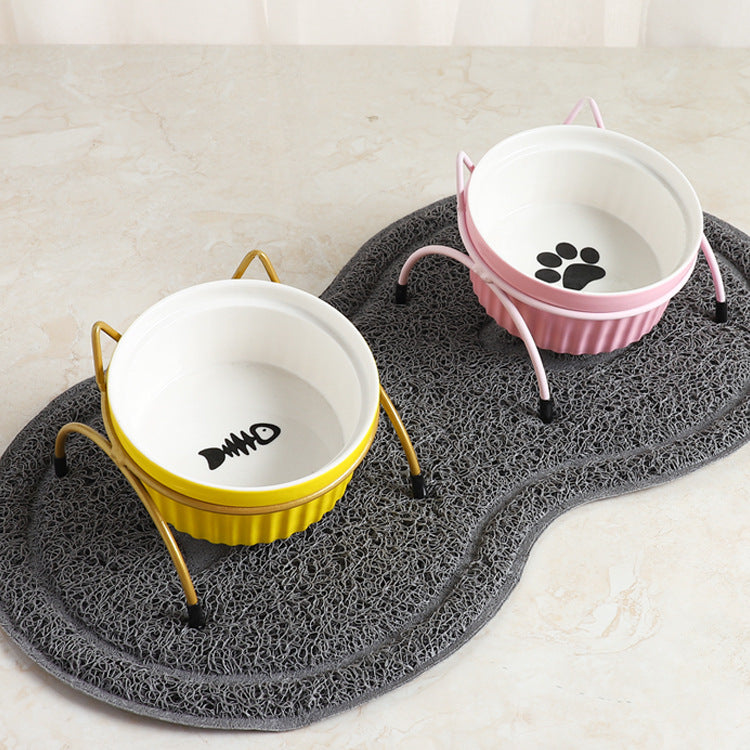 KFX-7651645 Cervical Spine Protective Ceramic Pet Bowl for Cats and Dogs - Various Stylish Designs