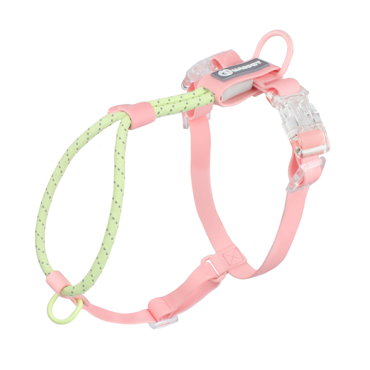 KFX-7652925 Adjustable Dog Traction Vest and Collar Set with Leash - Available in Purple and Pink
