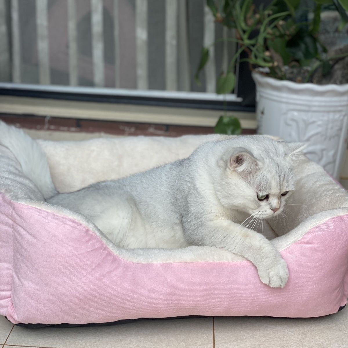 KFX-7653309 Cozy Flannel Winter Warm Pet Square Cat Nest - Multiple Sizes Available