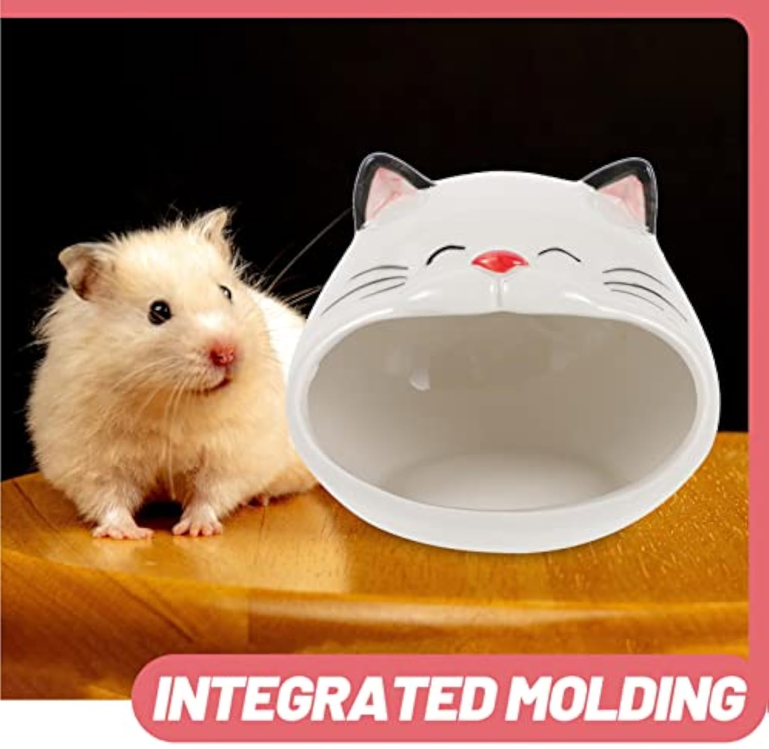 KFX-7654717 Ceramic Cat-Shaped Hamster House | Small Animal Habitat & Cooling Nest | Comfortable Hideout for Hamsters and Gerbils