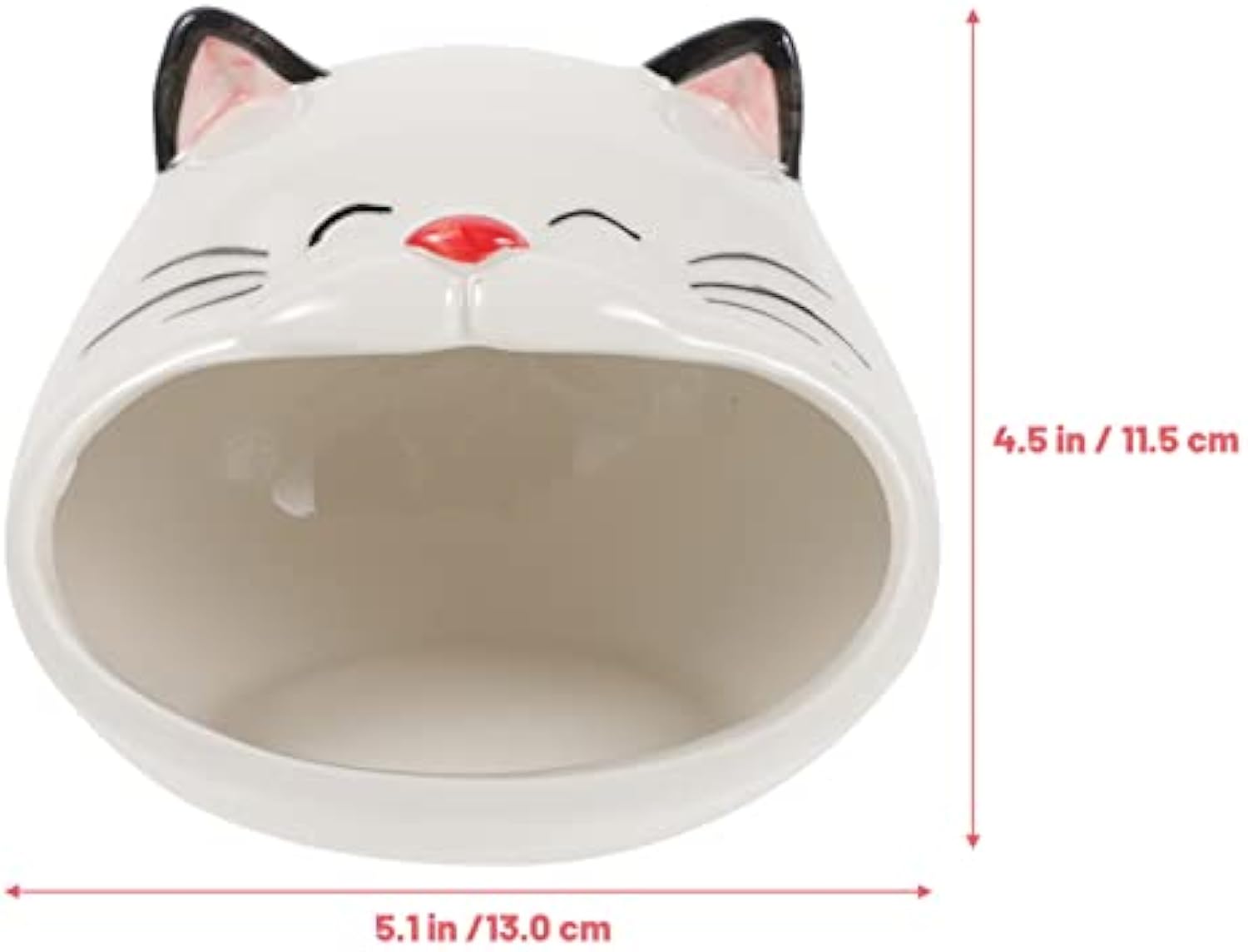 KFX-7654717 Ceramic Cat-Shaped Hamster House | Small Animal Habitat & Cooling Nest | Comfortable Hideout for Hamsters and Gerbils
