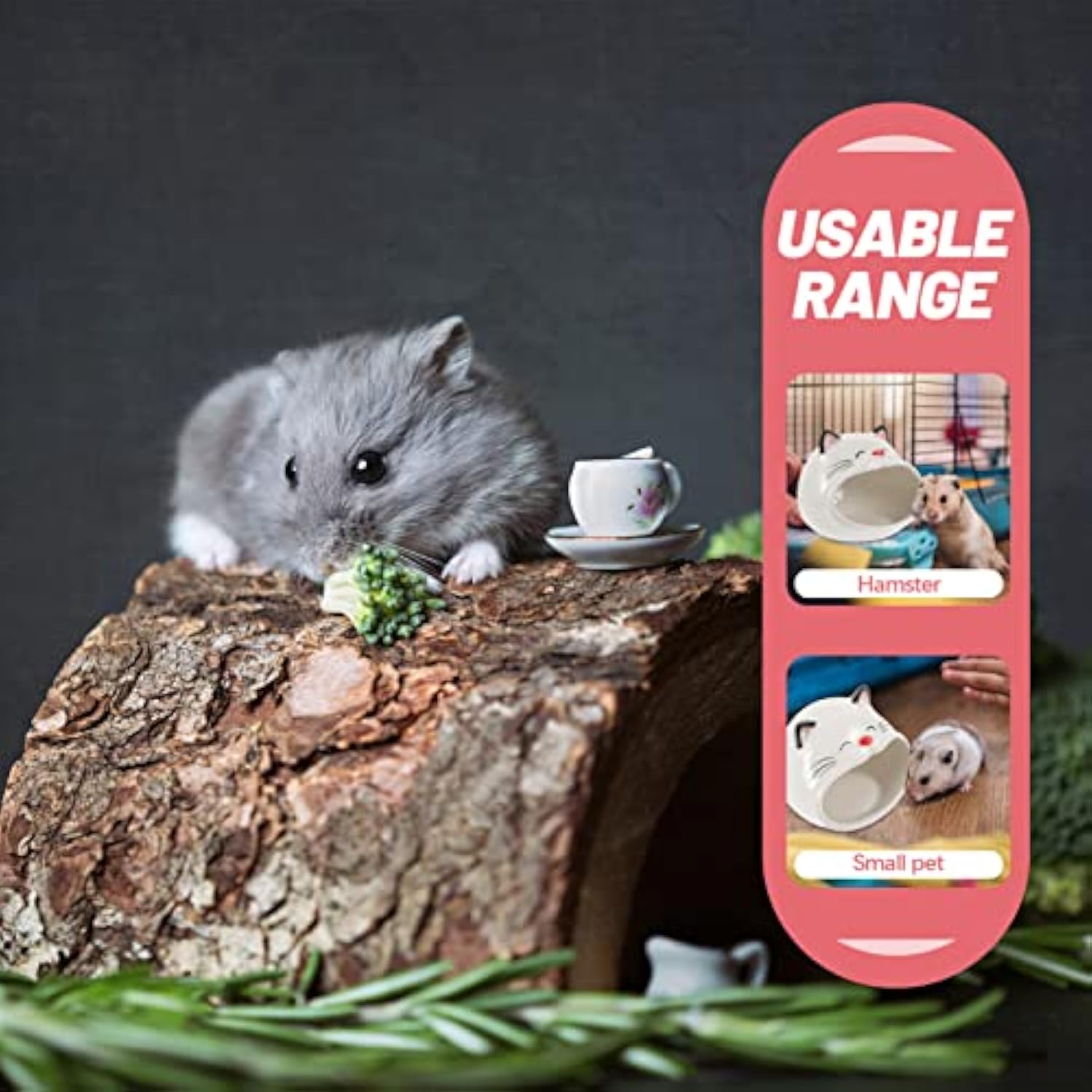 KFX-7654717 Ceramic Cat-Shaped Hamster House | Small Animal Habitat & Cooling Nest | Comfortable Hideout for Hamsters and Gerbils