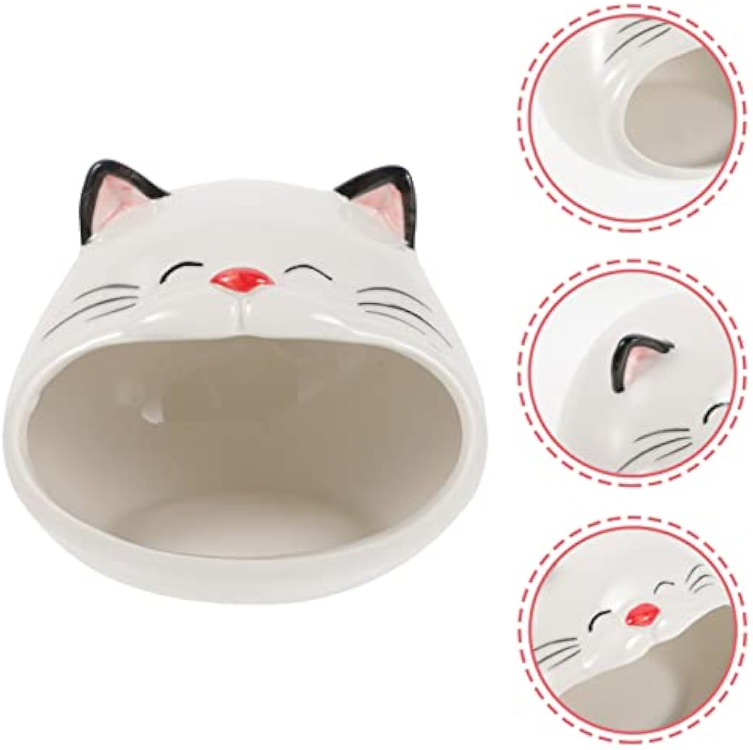 KFX-7654717 Ceramic Cat-Shaped Hamster House | Small Animal Habitat & Cooling Nest | Comfortable Hideout for Hamsters and Gerbils