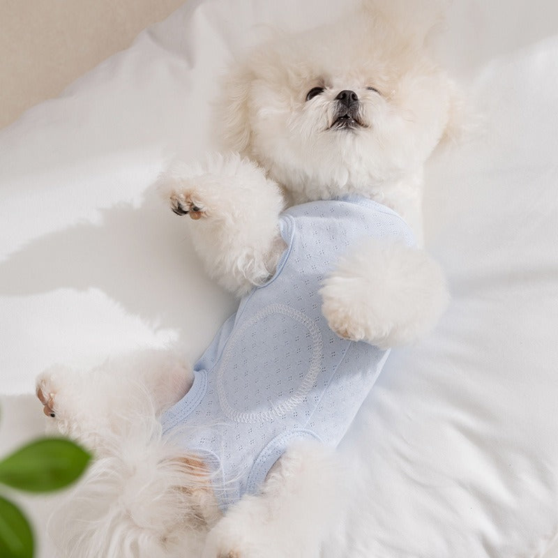 KFX-7655997 Adorable Breathable Mesh Cartoon Cat Pet Shirt for Small and Medium Dogs