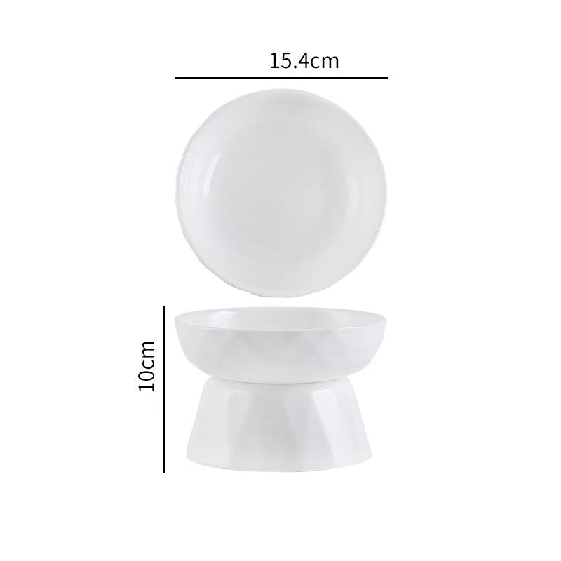 KFX-7657405 Ceramic Tall Slow Feed Cat Bowl for Spine Protection