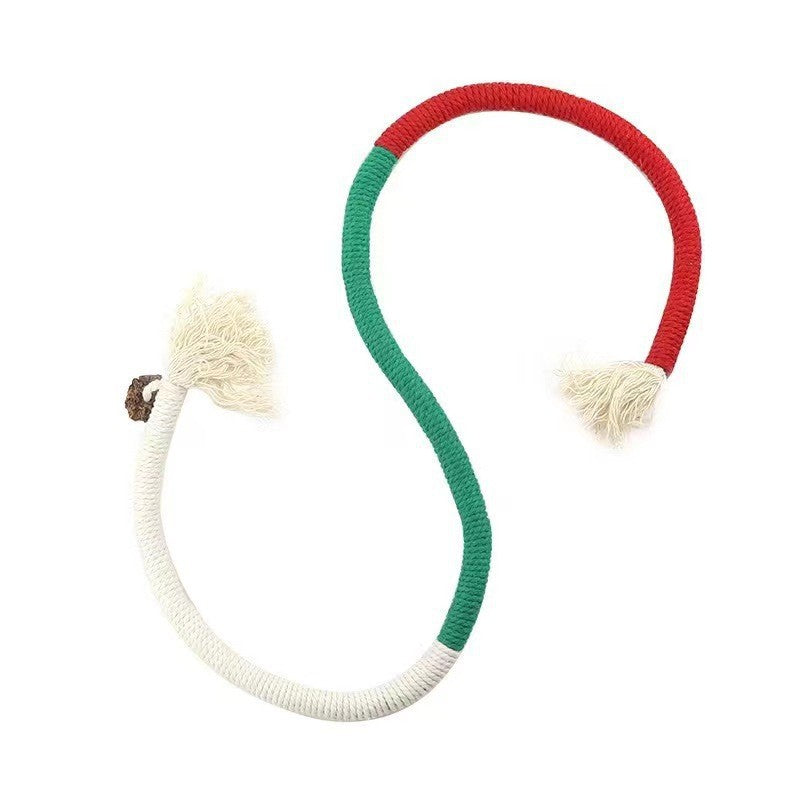 KFX-7658045 Bite-Resistant Catnip Teaser Toy Set – 3 Pieces of Colorful Cotton Rope for Cats