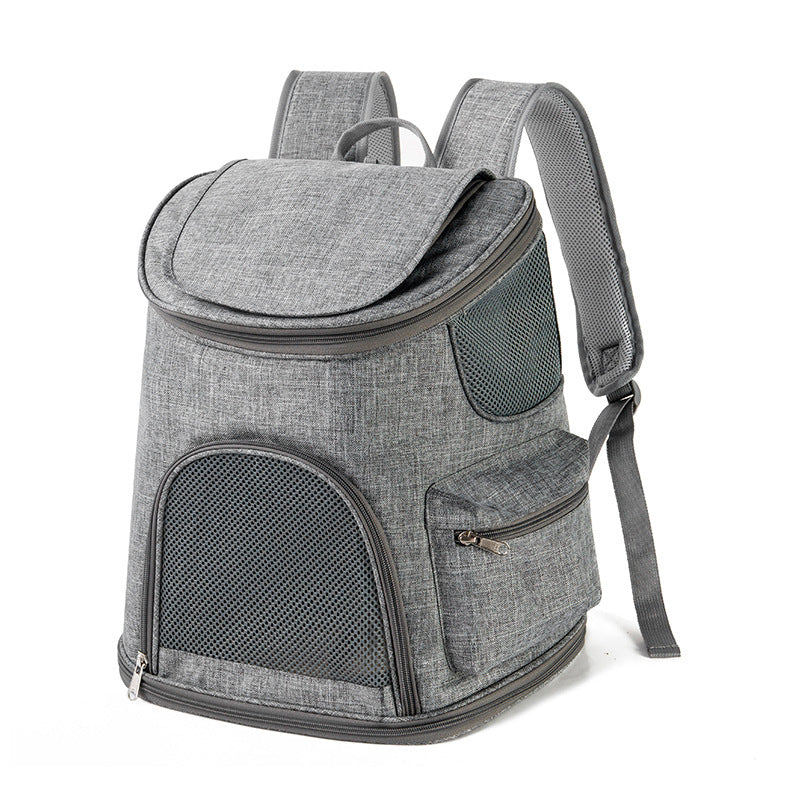 KFX-7659453 Portable Pet Backpack with Breathable Oxford Cloth and Neoprene Support