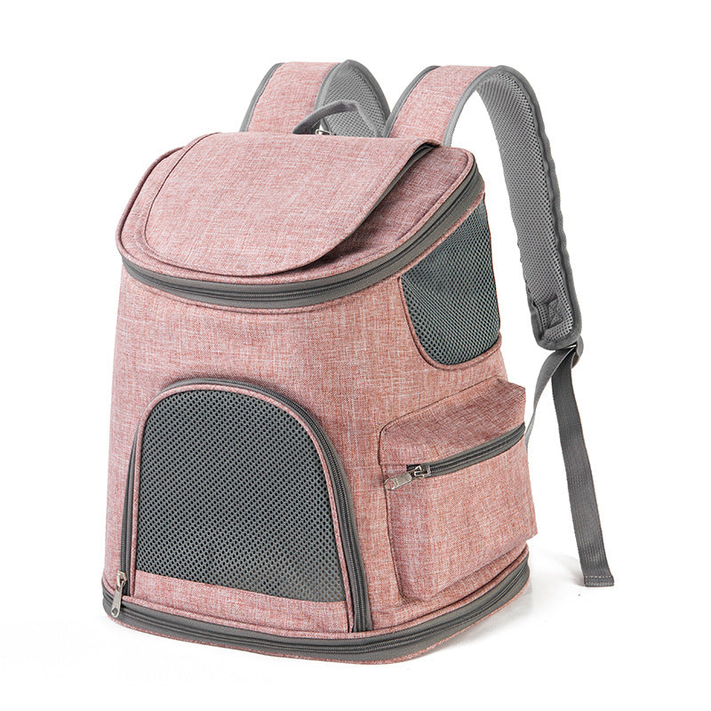 KFX-7659453 Portable Pet Backpack with Breathable Oxford Cloth and Neoprene Support